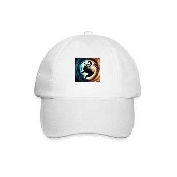 Kung Fu Ying Yang Panda - Baseballkappe - Weiß/Weiß - Vorne
