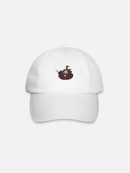 Piratenschiff - Baseballkappe - Weiß/Weiß