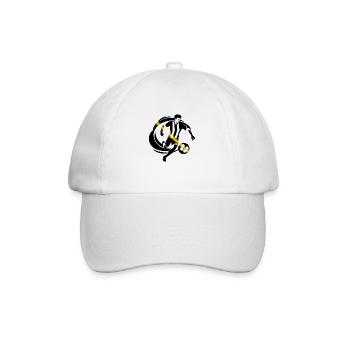 Fußballer schwarz gelb Fuß - Baseballkappe - Weiß/Weiß - Vorne