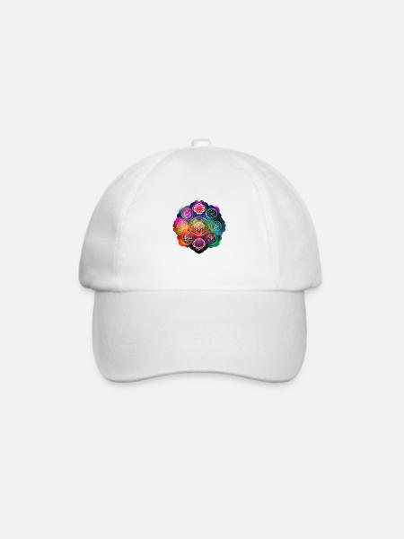 Blume des Lebens - Baseballkappe - Weiß/Weiß