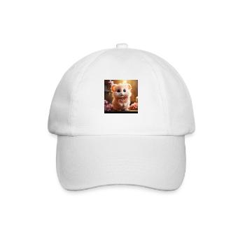 Fluffy mouse - Baseballkappe - Weiß/Weiß - Vorne