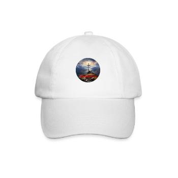 Wanderlust - Gipfelkreuz - Baseballkappe - Weiß/Weiß - Vorne