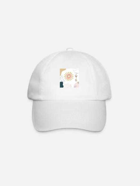 Summer Fern Simple Modern boho art - Baseballkappe - Weiß/Weiß
