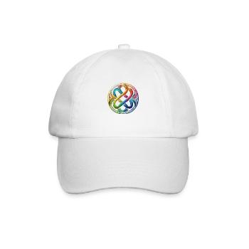 Ein keltischer Knoten in Regenbogen Farben - Baseballkappe - Weiß/Weiß - Vorne