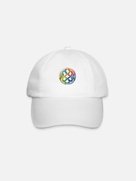 Ein keltischer Knoten in Regenbogen Farben - Baseballkappe - Weiß/Weiß