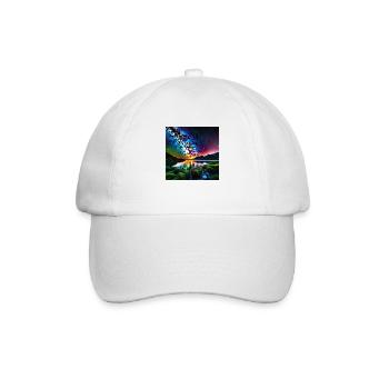 psychedelisches trippy Milchstraßen-Design - Baseballkappe - Weiß/Weiß - Vorne