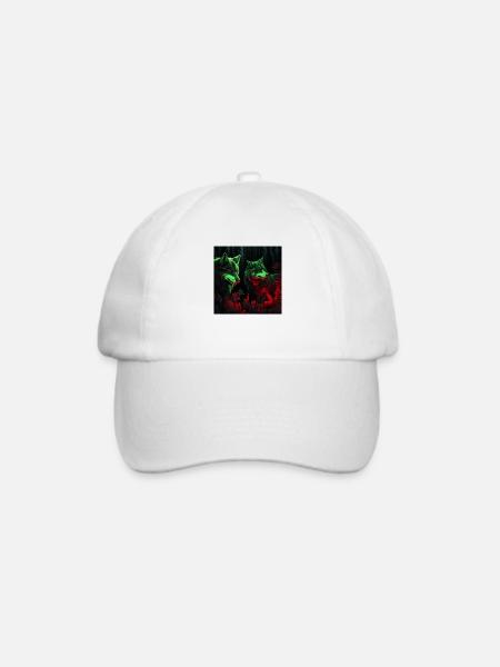 Wölfe im Neon-Stil - Baseballkappe - Weiß/Weiß