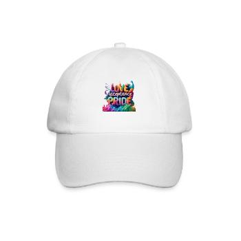 Liebe, Akzeptanz, Stolz - LGBTQ - Baseballkappe - Weiß/Weiß - Vorne