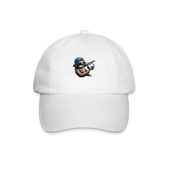 Faultier Fußball motiv - Baseballkappe - Weiß/Weiß - Vorne