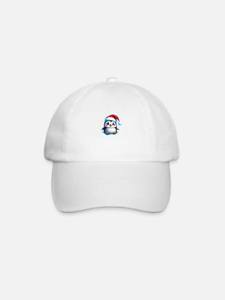 Weihnachten Geschenk weihnachtlich Pinguin - Baseballkappe - Weiß/Weiß