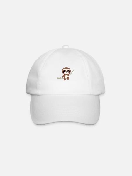Faultier Faultierzeichnung Müdigkeit Faultiere - Baseballkappe - Weiß/Weiß