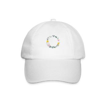 Personalisierbarer Blumenkranz - Baseballkappe - Weiß/Weiß - Vorne