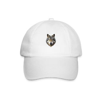 Der graue Wolf, die Macht des Wolfes - Baseballkappe - Weiß/Weiß - Vorne
