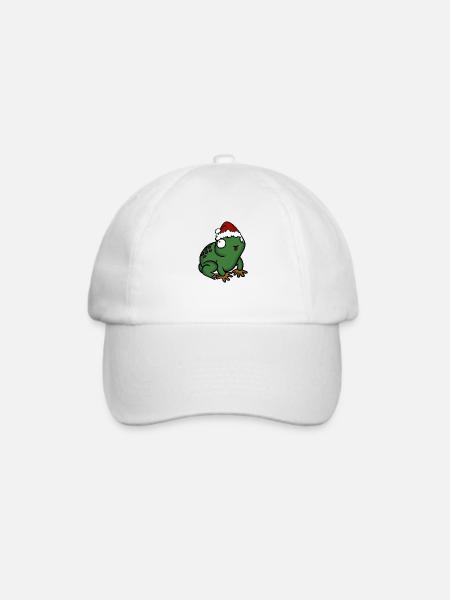 Weihnachtsfrosch - Baseballkappe - Weiß/Weiß