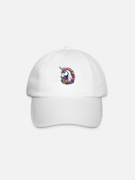 Einhorn / Pferd / Mädchen / Fabelwesen / Märchen - Baseballkappe - Weiß/Weiß
