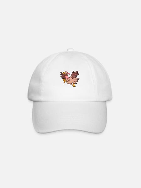 Verängstigte rennende Türkei - Baseballkappe - Weiß/Weiß