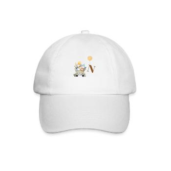 Buchstabe N Safari - Baseballkappe - Weiß/Weiß - Vorne