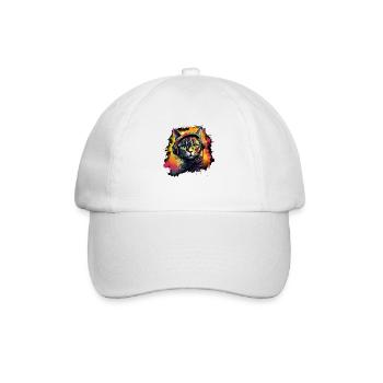 Katzen Design mit Kopfhörer für Katzen und Musik - Baseballkappe - Weiß/Weiß - Vorne