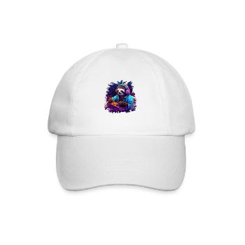 Cooles Faultier Design Faultier Dj Musik Musiker - Baseballkappe - Weiß/Weiß - Vorne