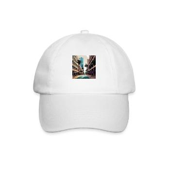 "Arrival in Miami Over Palms" (Miami Collection) - Baseballkappe - Weiß/Weiß - Vorne