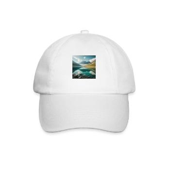 Bergsee mit wunderschöner Reflektion - Baseballkappe - Weiß/Weiß - Vorne