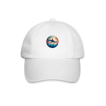 Ozeanischer Räuber Hai Shark - Baseballkappe - Weiß/Weiß - Vorne