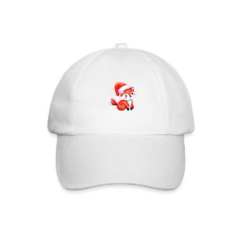 Weihnachtsmann Fuchs Winter Tiere Weihnachten - Baseballkappe - Weiß/Weiß - Vorne