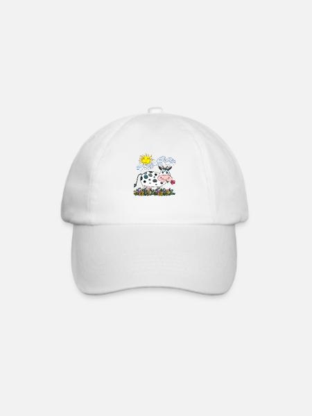 Kuh - Baseballkappe - Weiß/Weiß