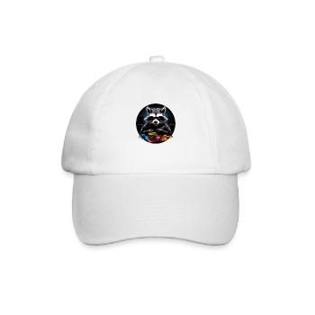 Waschbär Poker ALL IN - Baseballkappe - Weiß/Weiß - Vorne