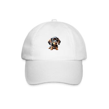 Dachshund Hund Dackelwelpe Hundehalter Hunde - Baseballkappe - Weiß/Weiß - Vorne