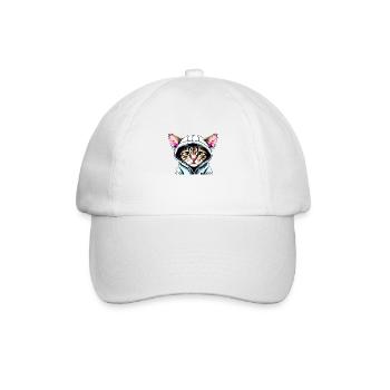 Kater Britisch Kurzhaarkatze Katzen Katzenbaby - Baseballkappe - Weiß/Weiß - Vorne