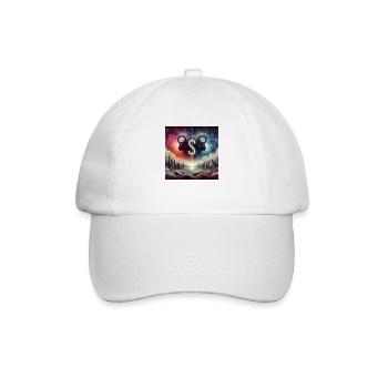 Stier Surrealismus Ying Yang - Baseballkappe - Weiß/Weiß - Vorne