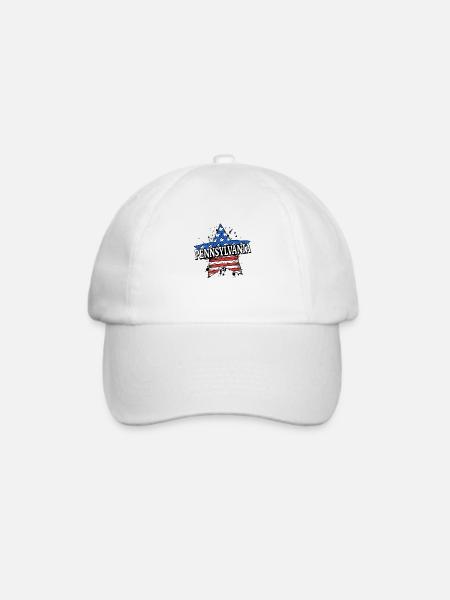 Pennsylvania - USA - United States of America - Baseballkappe - Weiß/Weiß
