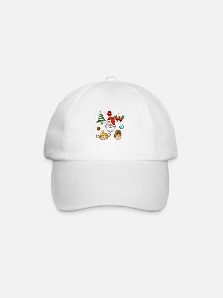 Weihnachtliche Elemente - Baseballkappe - Weiß/Weiß