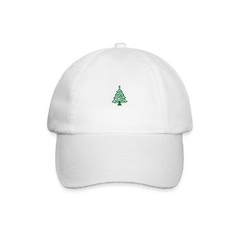 Grüner Weihnachtsbaum Christbaum oder Tannenbaum - Baseballkappe - Weiß/Weiß - Vorne