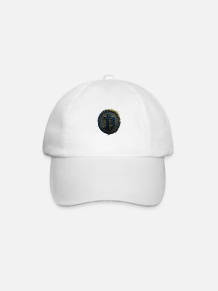 bitcoin gold blau - Baseballkappe - Weiß/Weiß