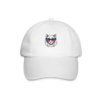 Katze - Baseballkappe - Weiß/Weiß - Vorne