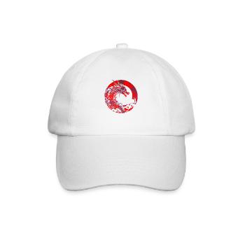 Fantasy Drache Anime Drachenkopf Mythisches Reptil - Baseballkappe - Weiß/Weiß - Vorne