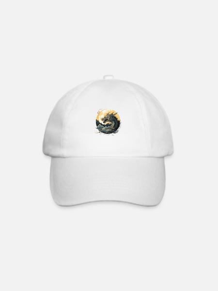 Aufstieg des Drachen - Baseballkappe - Weiß/Weiß