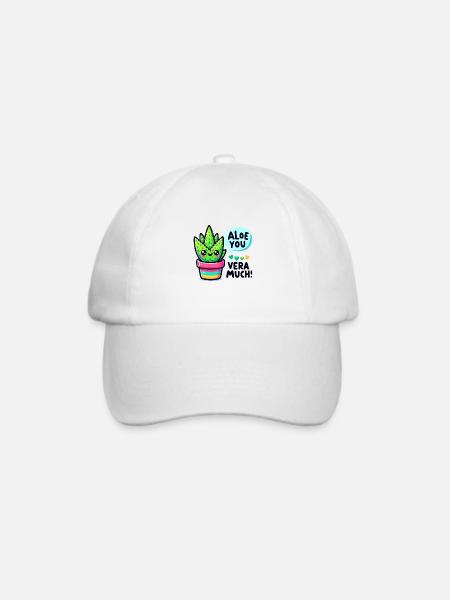 Aloe you vera much - Baseballkappe - Weiß/Weiß