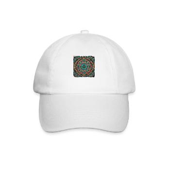 Bunter street Art Mandala - Baseballkappe - Weiß/Weiß - Vorne
