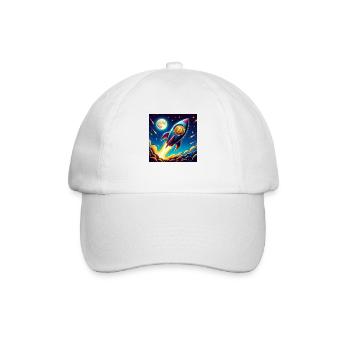 Bitcoin Moon rocket 1 - Baseballkappe - Weiß/Weiß - Vorne