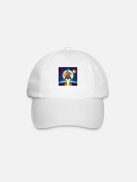 Bitcoin moon rocket - Baseballkappe - Weiß/Weiß