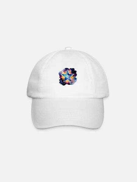 Farbtupfer: Dark Star - Baseballkappe - Weiß/Weiß