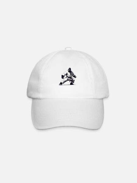 Gorilla Kampfkunst - Baseballkappe - Weiß/Weiß