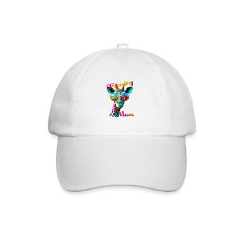 Funky Mama. Geburtstag, Muttertag. Giraffe - Baseballkappe - Weiß/Weiß - Vorne