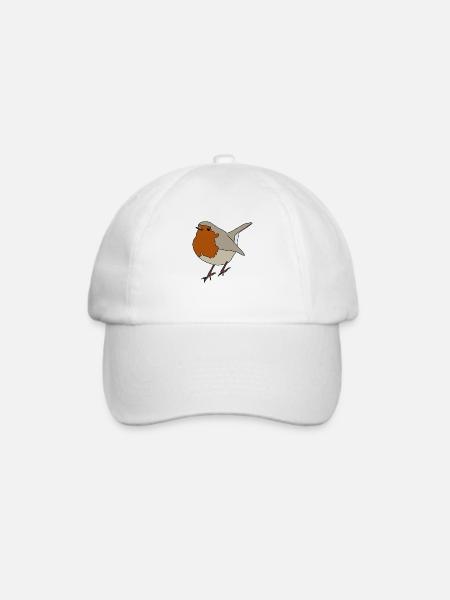 Rotkehlchen - Baseballkappe - Weiß/Weiß