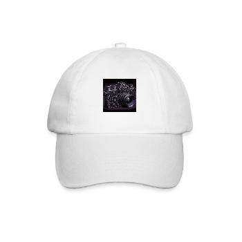 Skull Gothic Kamera - Baseballkappe - Weiß/Weiß - Vorne