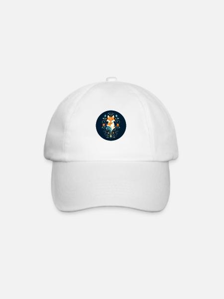 Fuchs mit Ornamenten - Baseballkappe - Weiß/Weiß