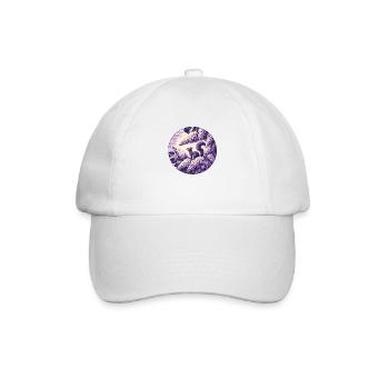 Flieder-Eichhörnchen-Kunst - Baseballkappe - Weiß/Weiß - Vorne